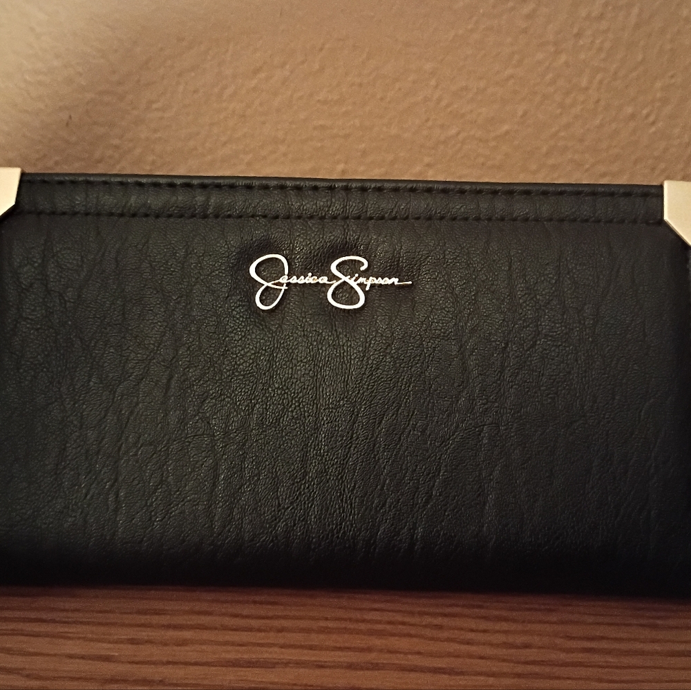 Jessica Simpson Black and Gold Full Sized Wallet